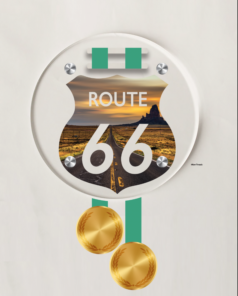 Route 66  Circular Medal Display